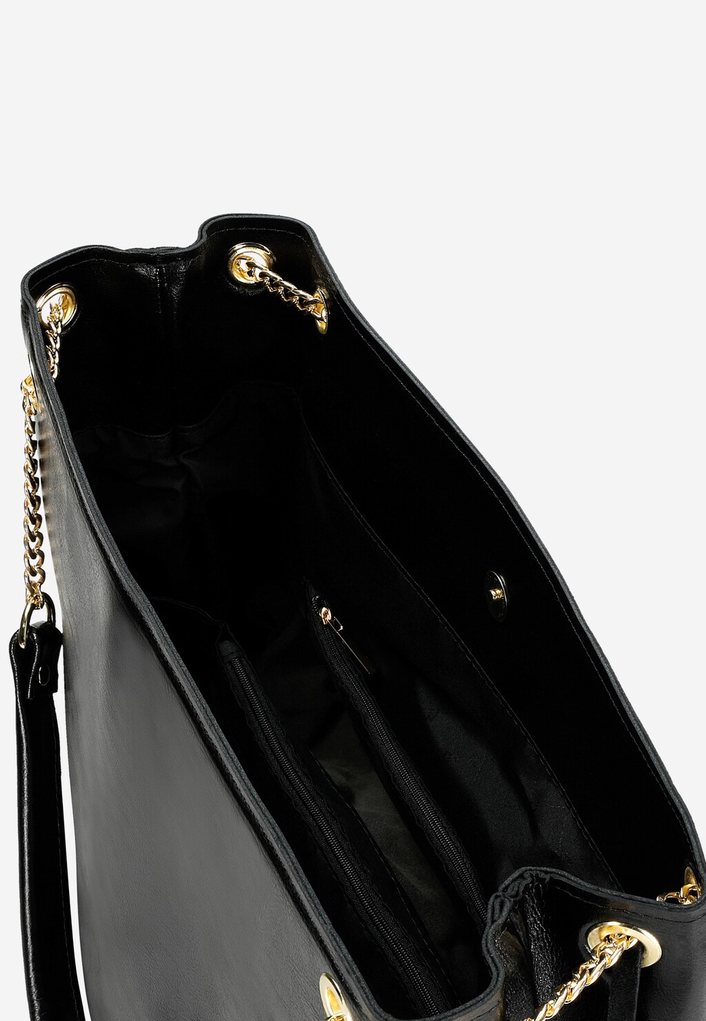 Duża skórzana torebka damska ze złotymi elementami 80371-51 Widok 4