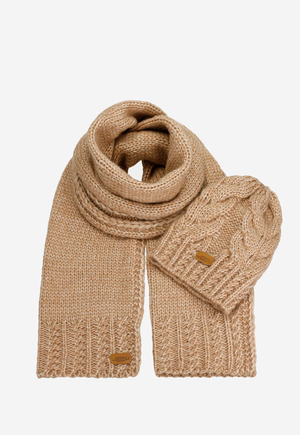 Zimní sada RELAX čepice + šála z kombinace jehněčí vlny a bavlny R96003-83 Widok 1