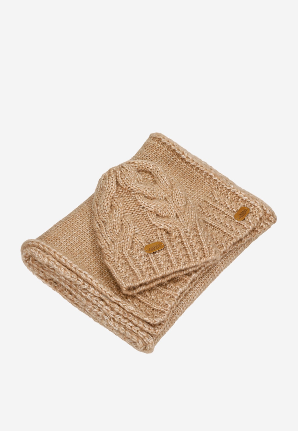 Zimní sada RELAX čepice + šála z kombinace jehněčí vlny a bavlny R96003-83 Widok 2