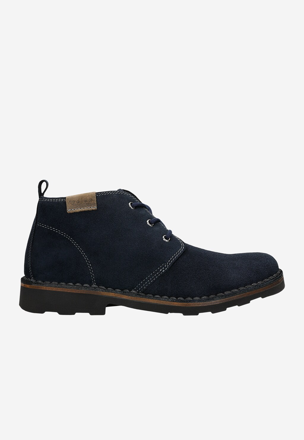 Tmavomodré pánske topánky z velúrovej kože 1200-06 Widok 1