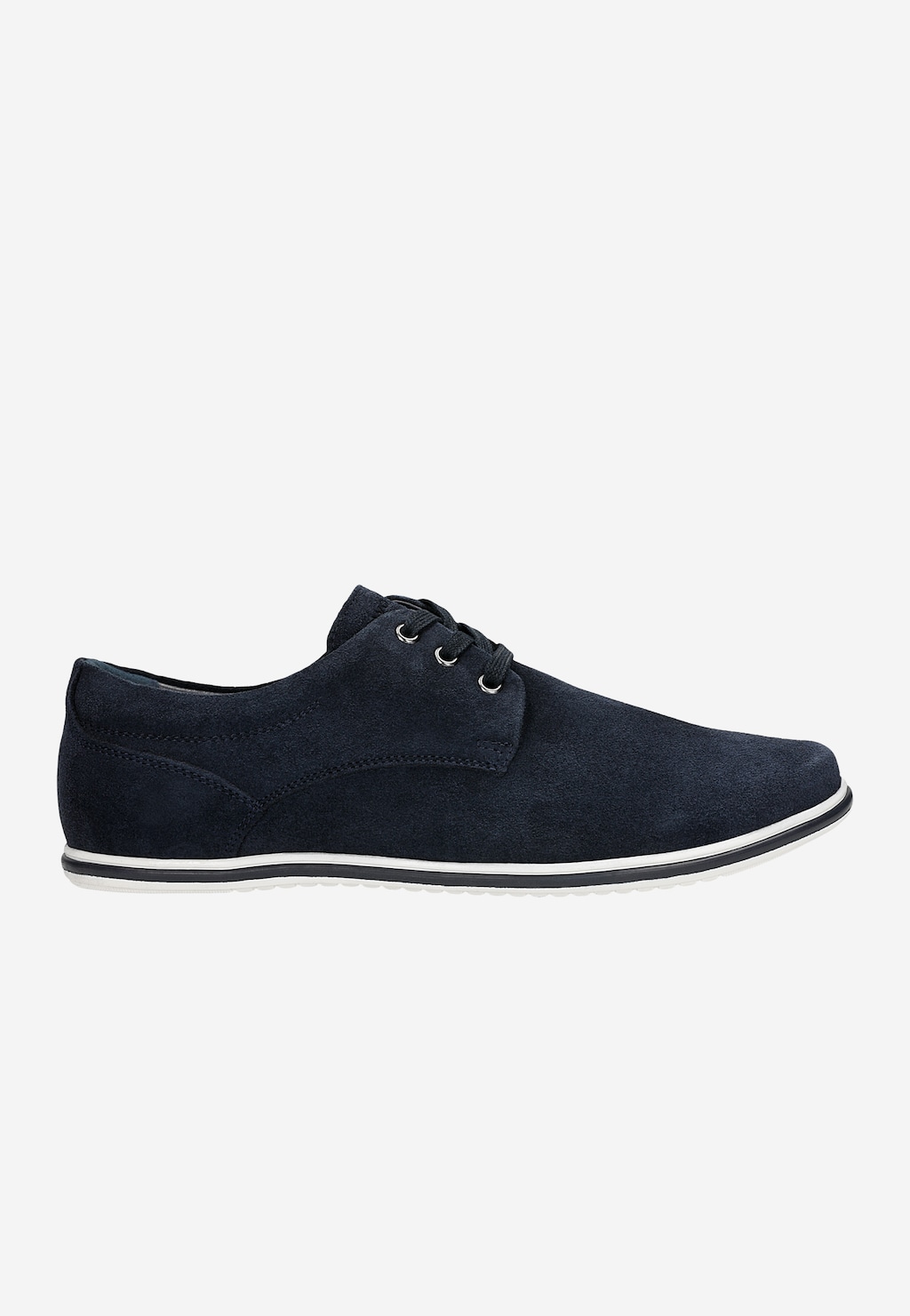 Granatowe sznurowane półbuty męskie typu sneakers 10019-68 Widok 1