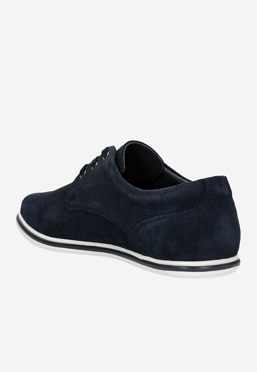 Granatowe sznurowane półbuty męskie typu sneakers 10019-68 Widok 3