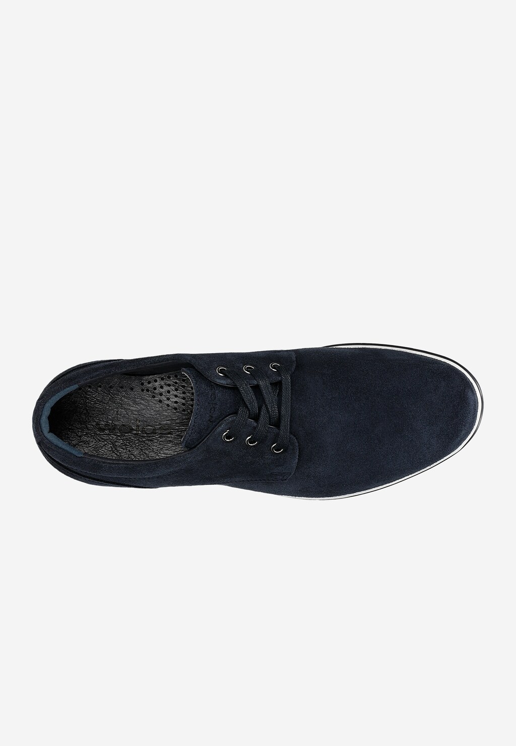 Granatowe sznurowane półbuty męskie typu sneakers 10019-68 Widok 4