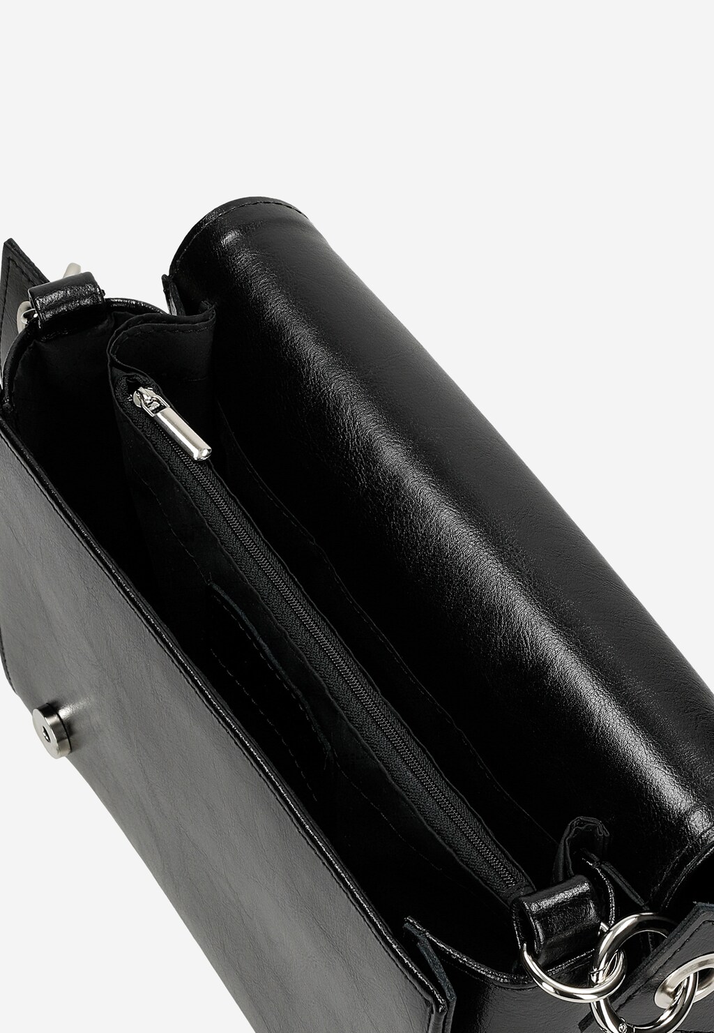 Czarna minimalistyczna torebka damska ze skóry licowej 80315-51 Widok 5