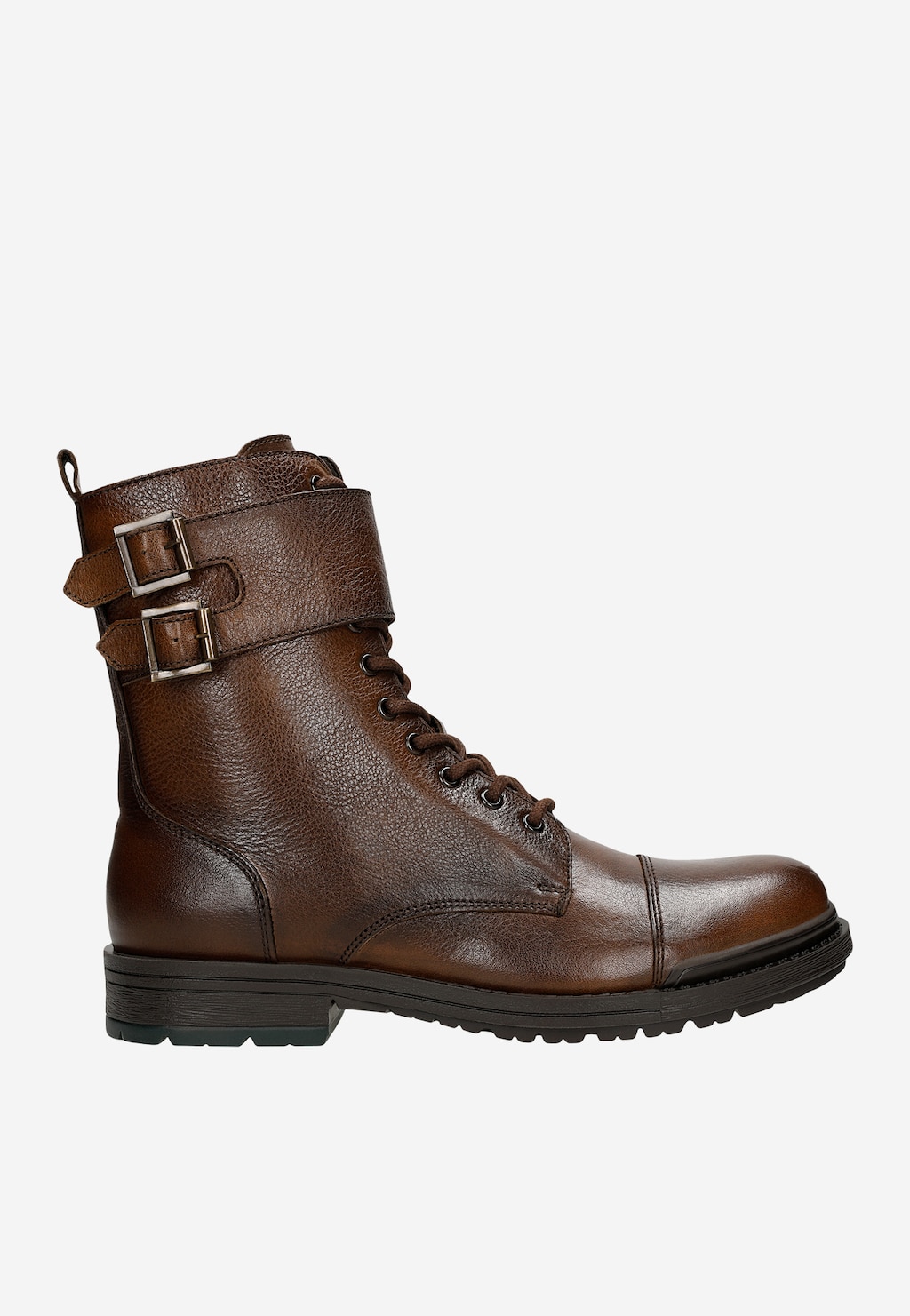 Hnedé vysoké pánske bikerské topánky s podšívkou 24034-52 Widok 2