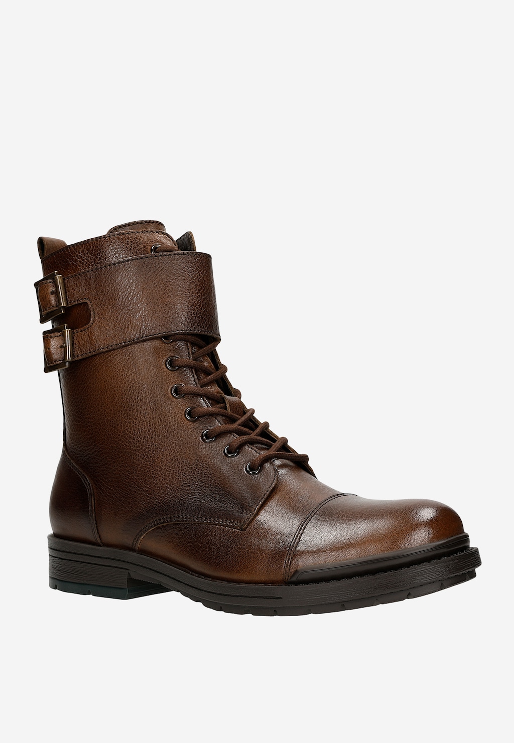 Hnedé vysoké pánske bikerské topánky s podšívkou 24034-52 Widok 3