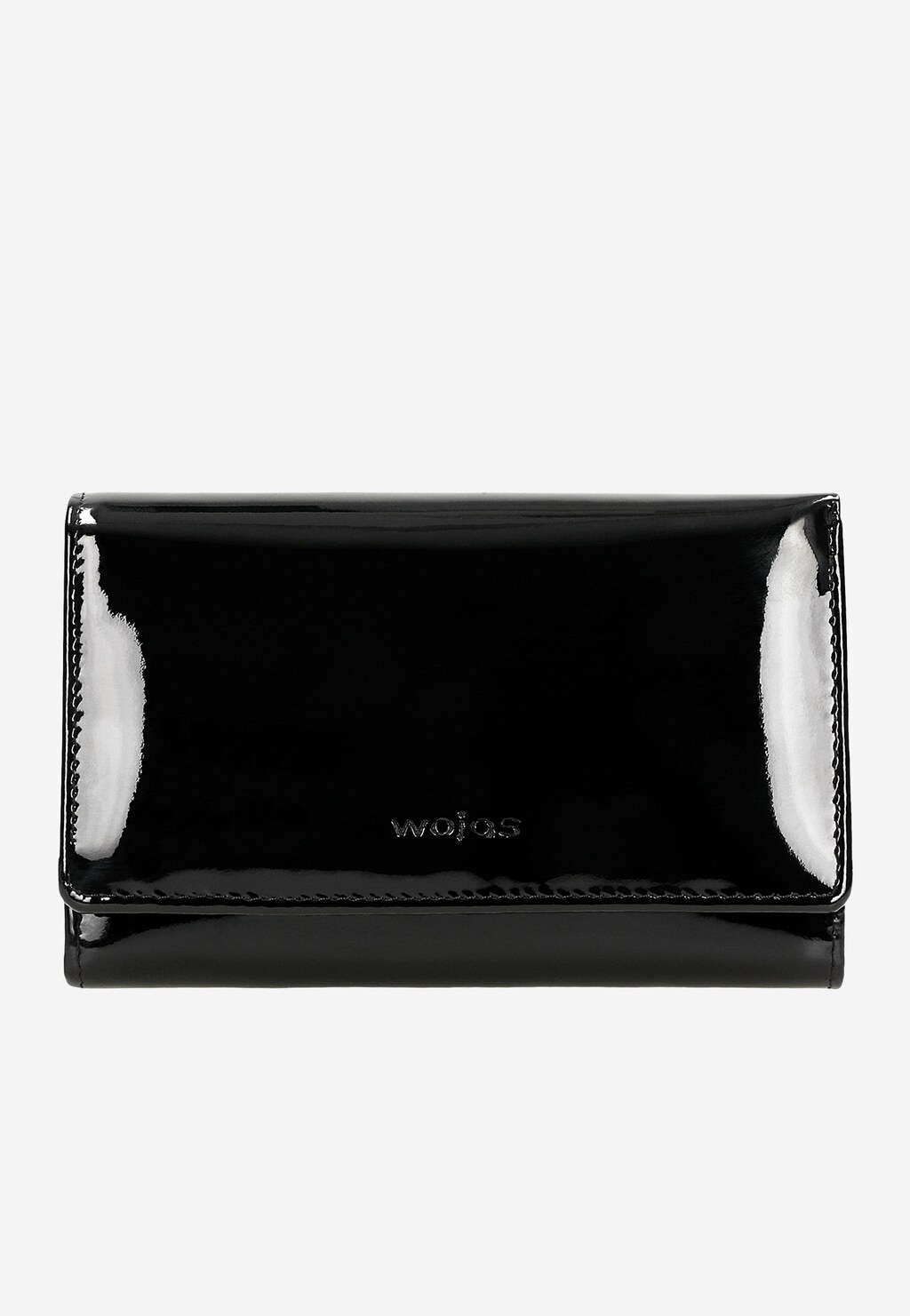 Czarny lakierowany portfel damski w średnim rozmiarze 91075-31 Widok 2