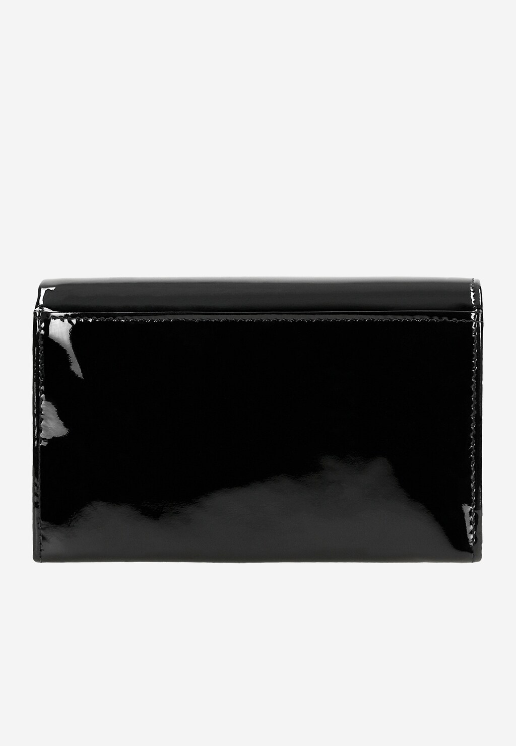 Czarny lakierowany portfel damski w średnim rozmiarze 91075-31 Widok 4