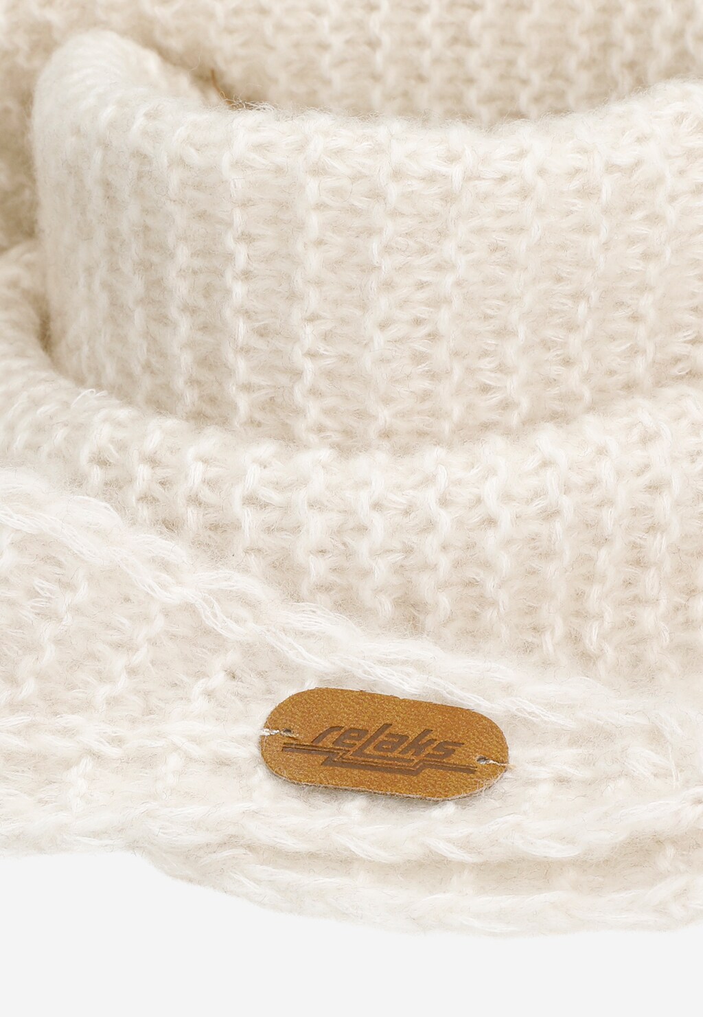 Stylová krátká teplá béžová dámská šála RELAKS R96000-84 Widok 3