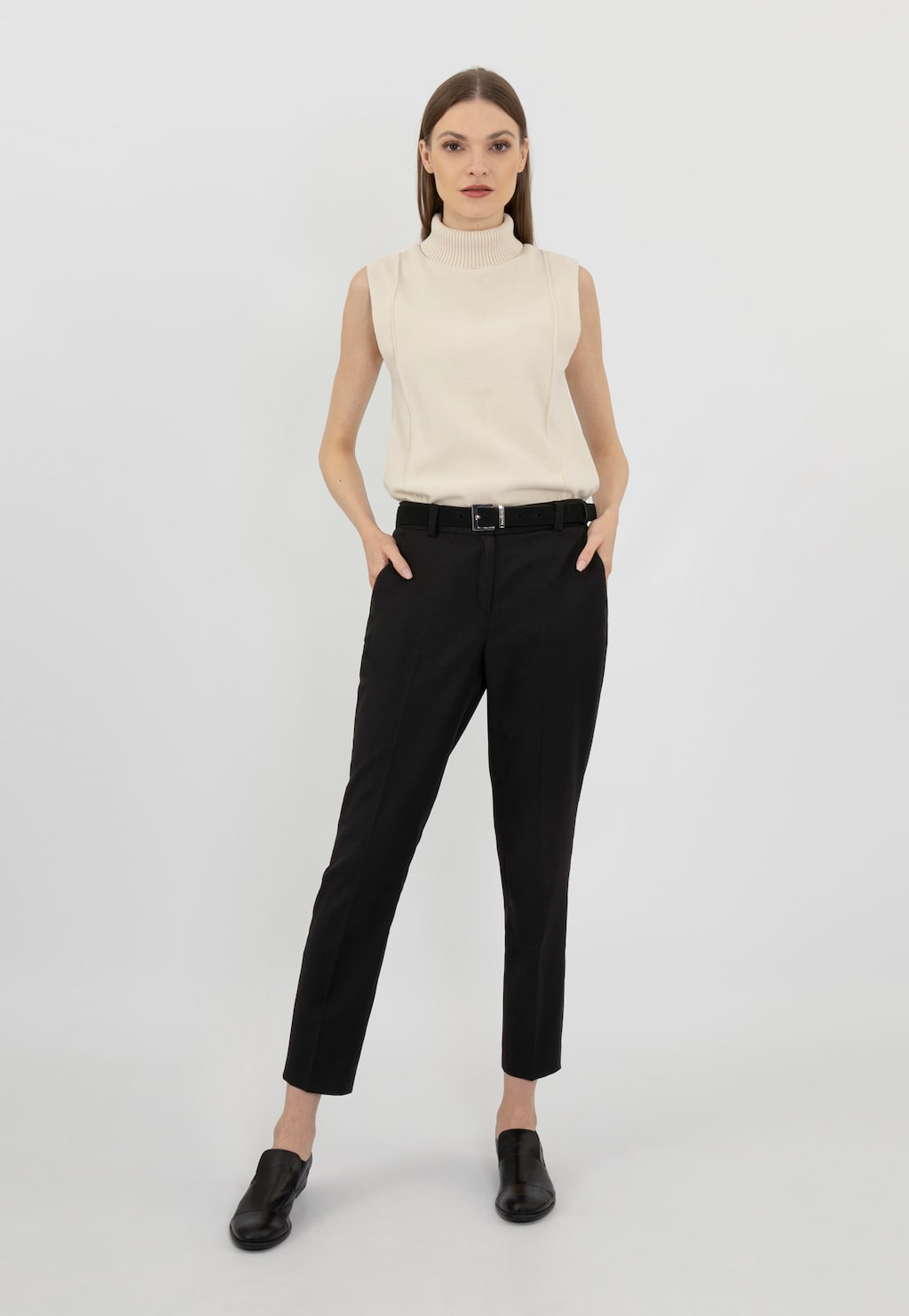 Dámské černé mokasíny z hladké kůže 46049-51 Widok 7