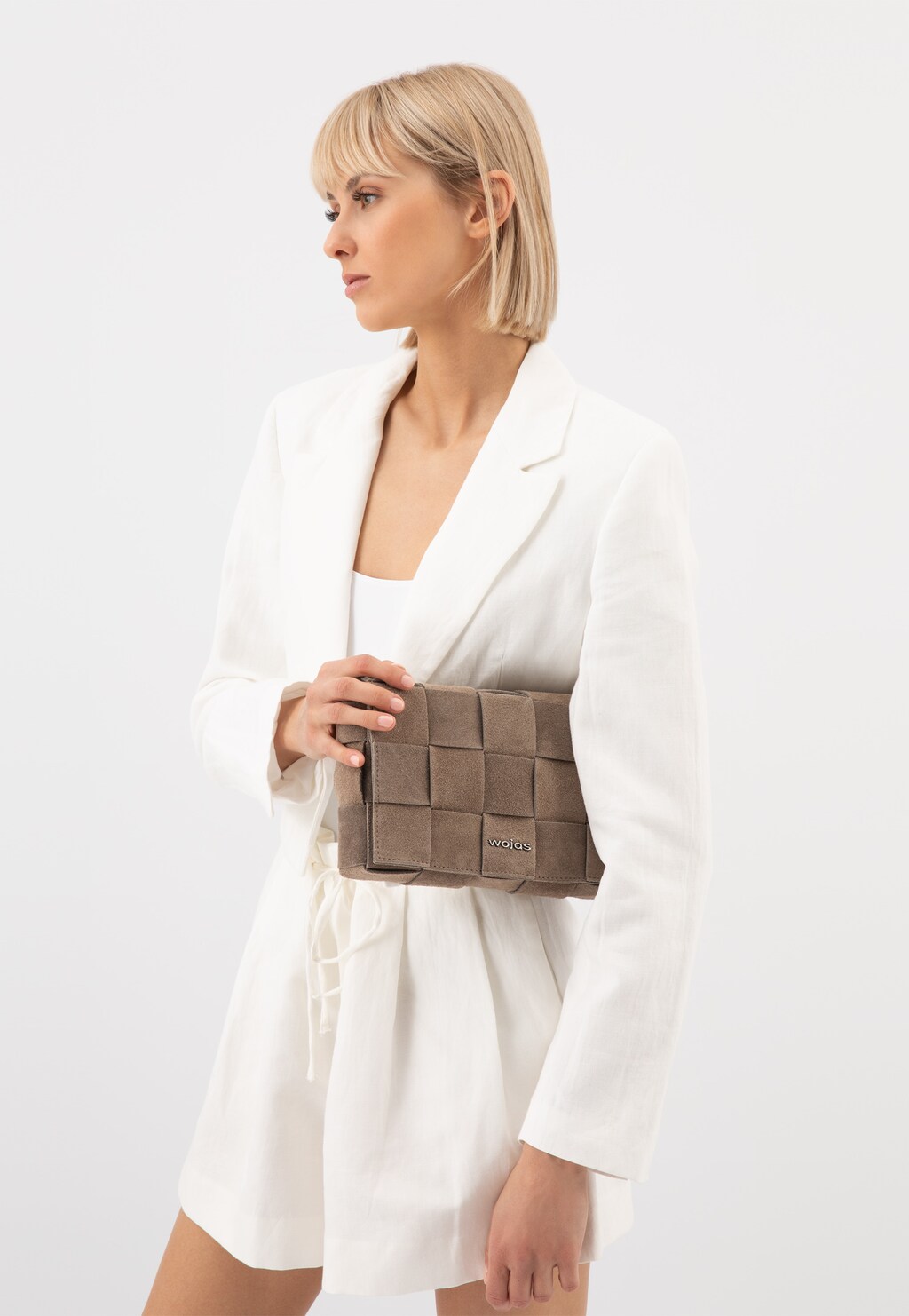 Štýlová dámska kabelka z béžovej brúsenej kože 80123-63 Widok 8