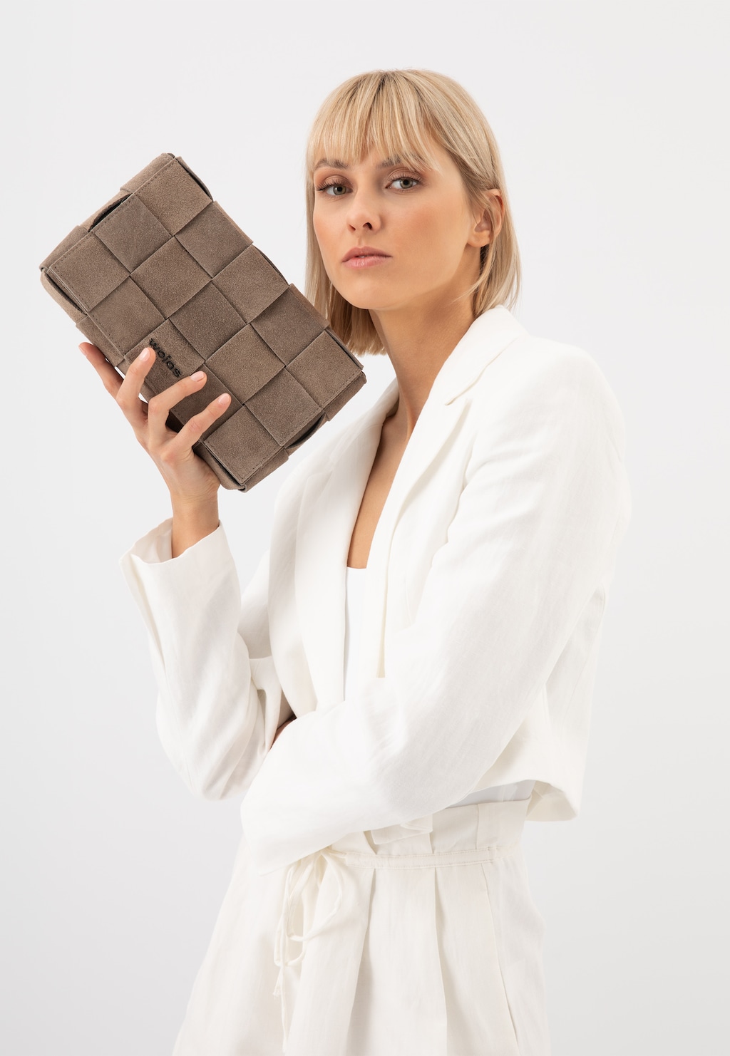 Štýlová dámska kabelka z béžovej brúsenej kože 80123-63 Widok 1