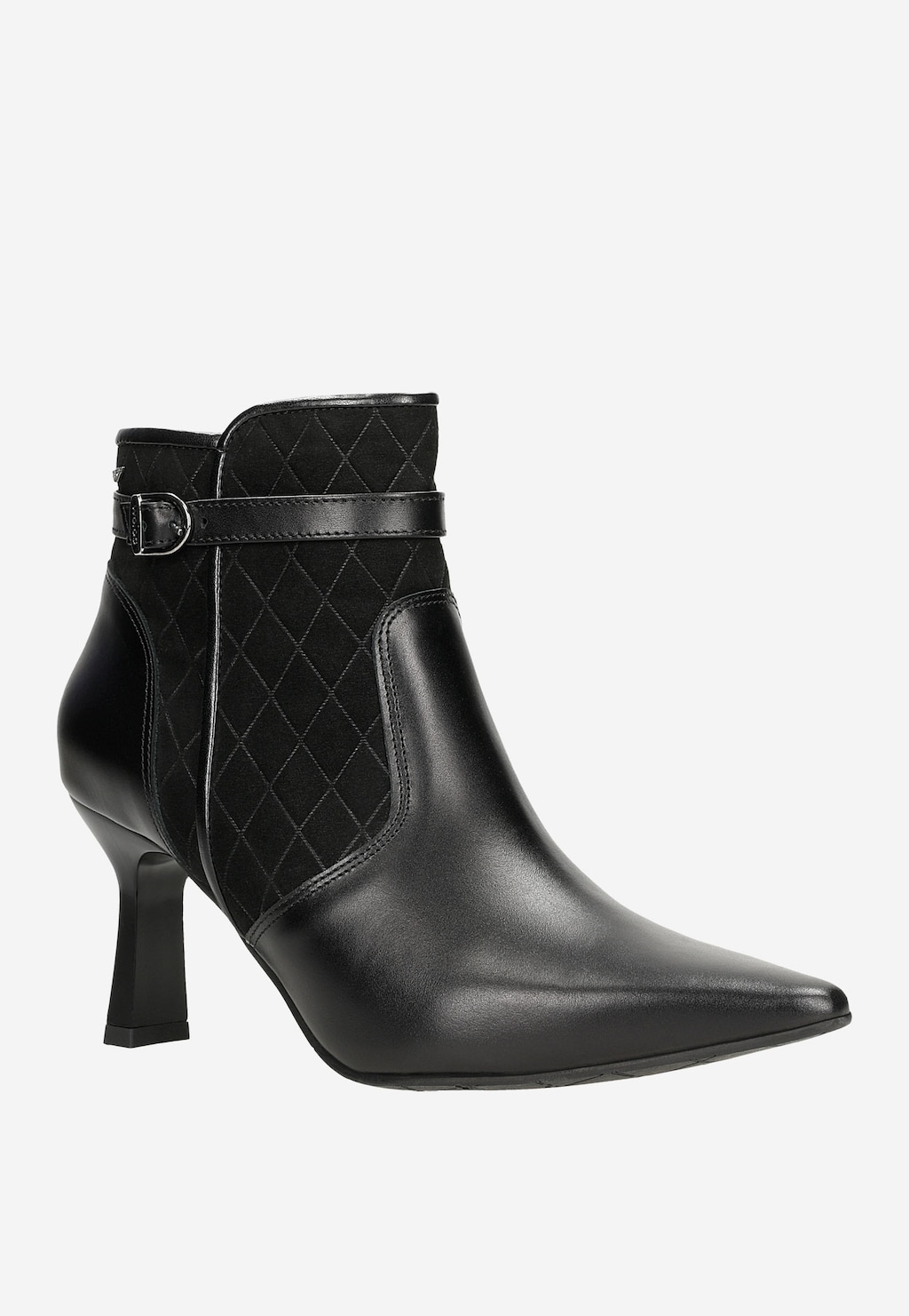 Elegantní dámské kotníkové boty na podpatku z hladké kůže 55206-81 Widok 3