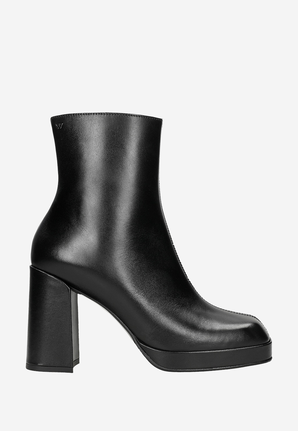 Čierne dámske botky na pevných podpätkoch 55211-51 Widok 2