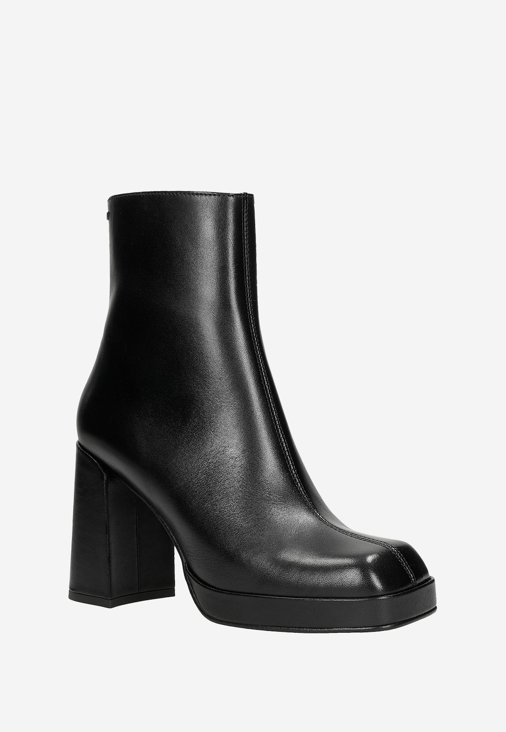 Čierne dámske botky na pevných podpätkoch 55211-51 Widok 3