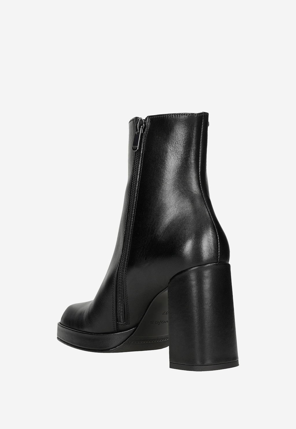 Čierne dámske botky na pevných podpätkoch 55211-51 Widok 4