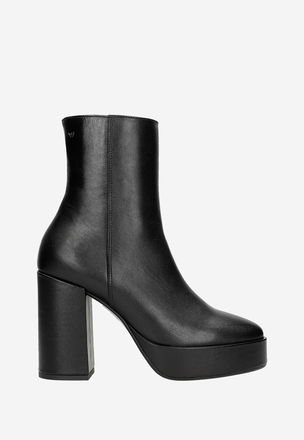 Dámske členkové topánky na podpätku z čiernej kože 55213-51 Widok 2