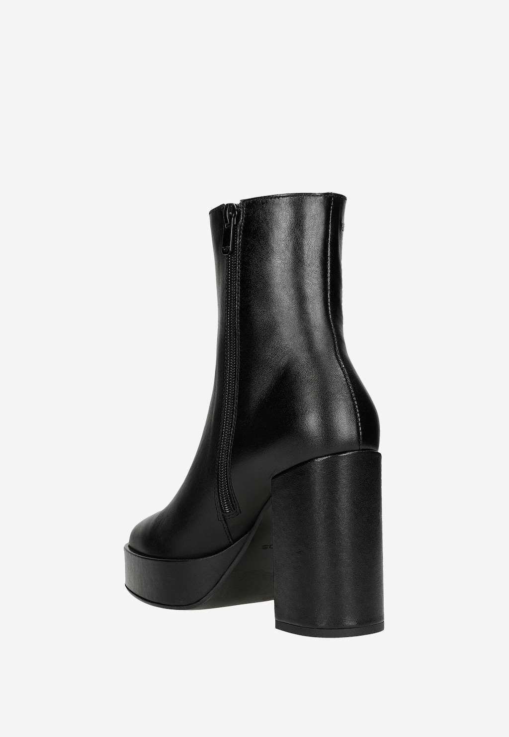 Dámske členkové topánky na podpätku z čiernej kože 55213-51 Widok 4