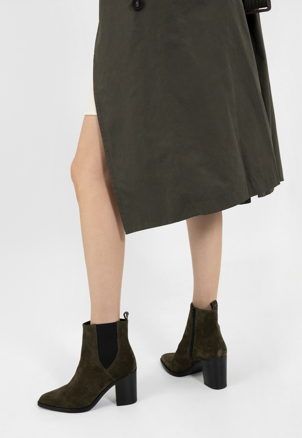 Zielone sztyblety damskie na obcasie 55234-67 Widok 8