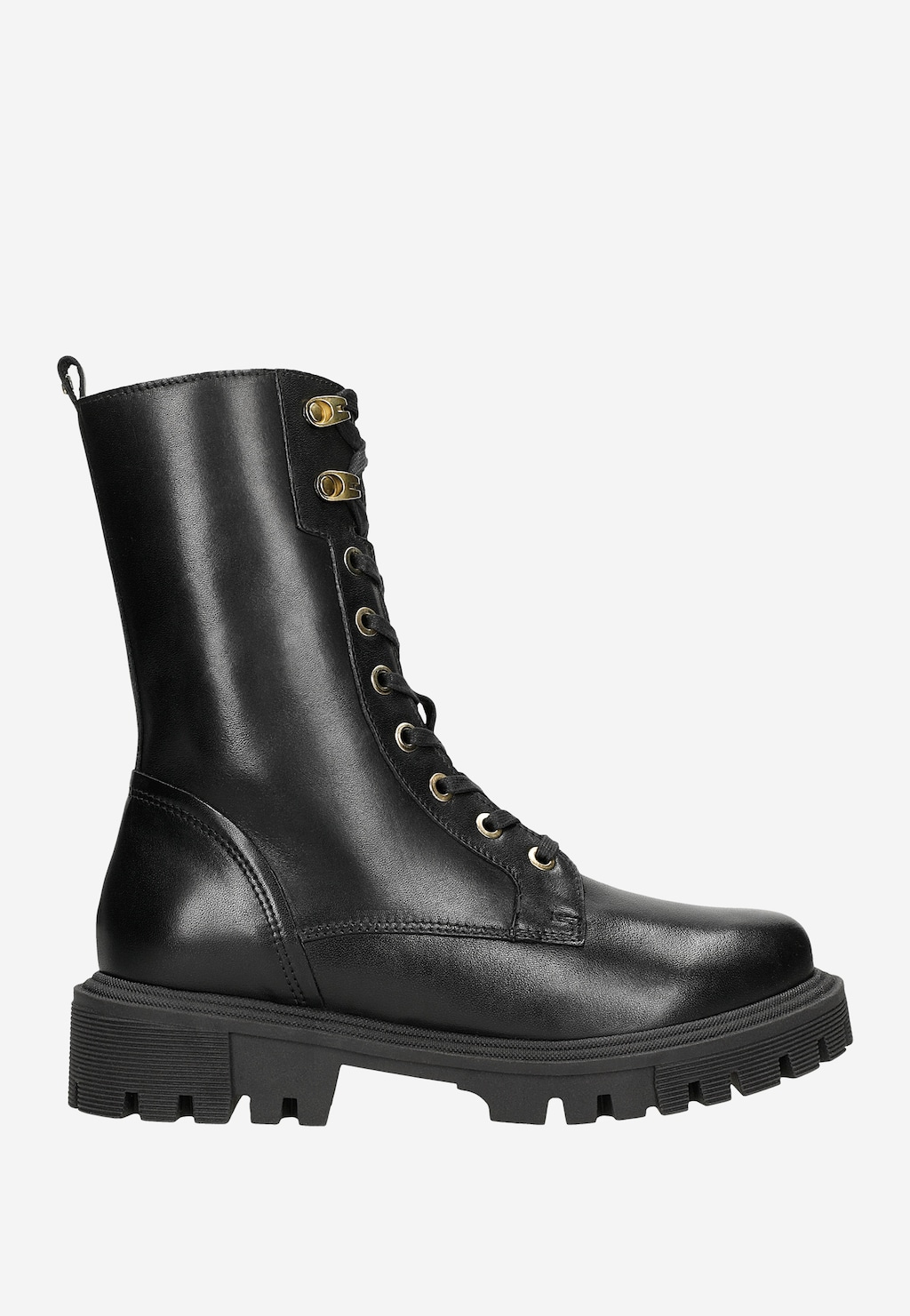 Dámske čierne členkové topánky zateplené pleteninou s kožušinou 64117-51 Widok 2