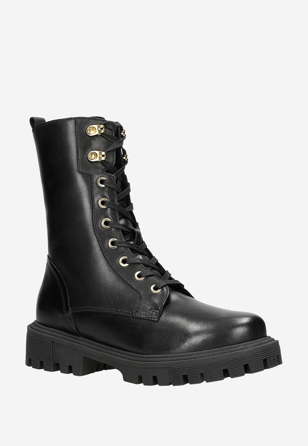 Dámske čierne členkové topánky zateplené pleteninou s kožušinou 64117-51 Widok 3