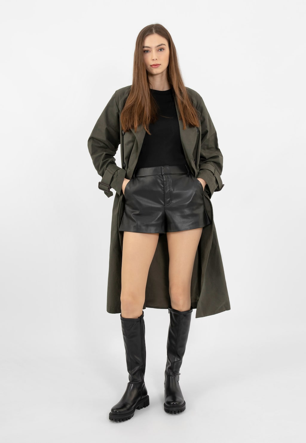 Dámske čierne kožené čižmy po kolená 71049-81 Widok 9