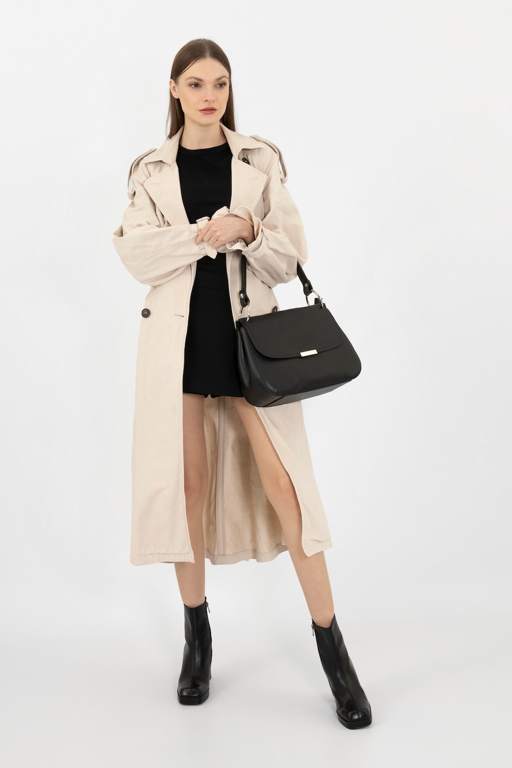 Čierna každodenná kabelka s remienkom na plece 80334-51 Widok 1