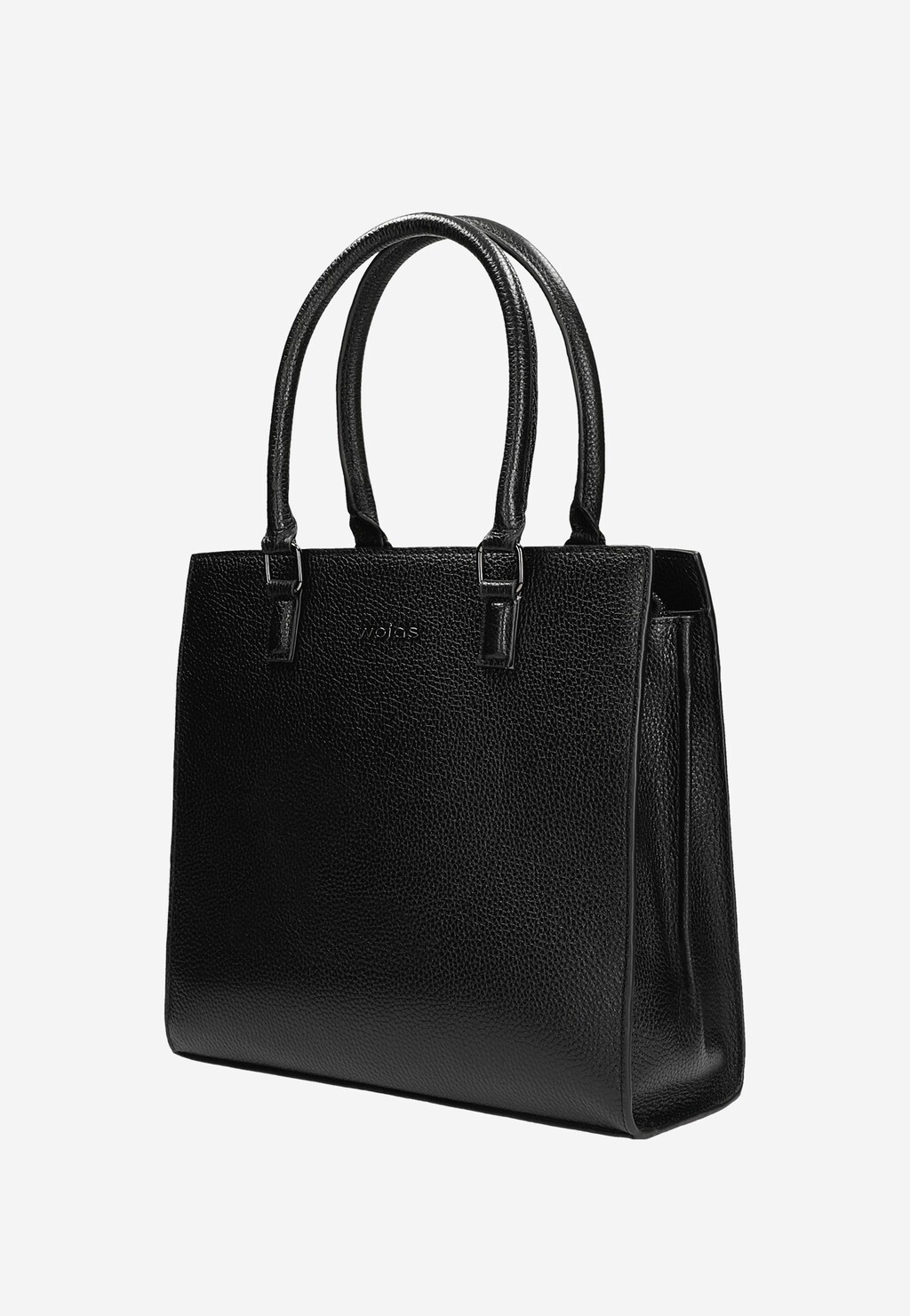 Duża czarna torebka damska ze skóry licowej 80370-51 Widok 3