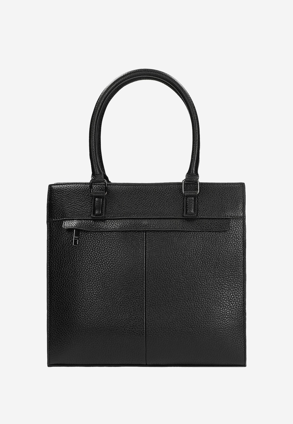 Duża czarna torebka damska ze skóry licowej 80370-51 Widok 4