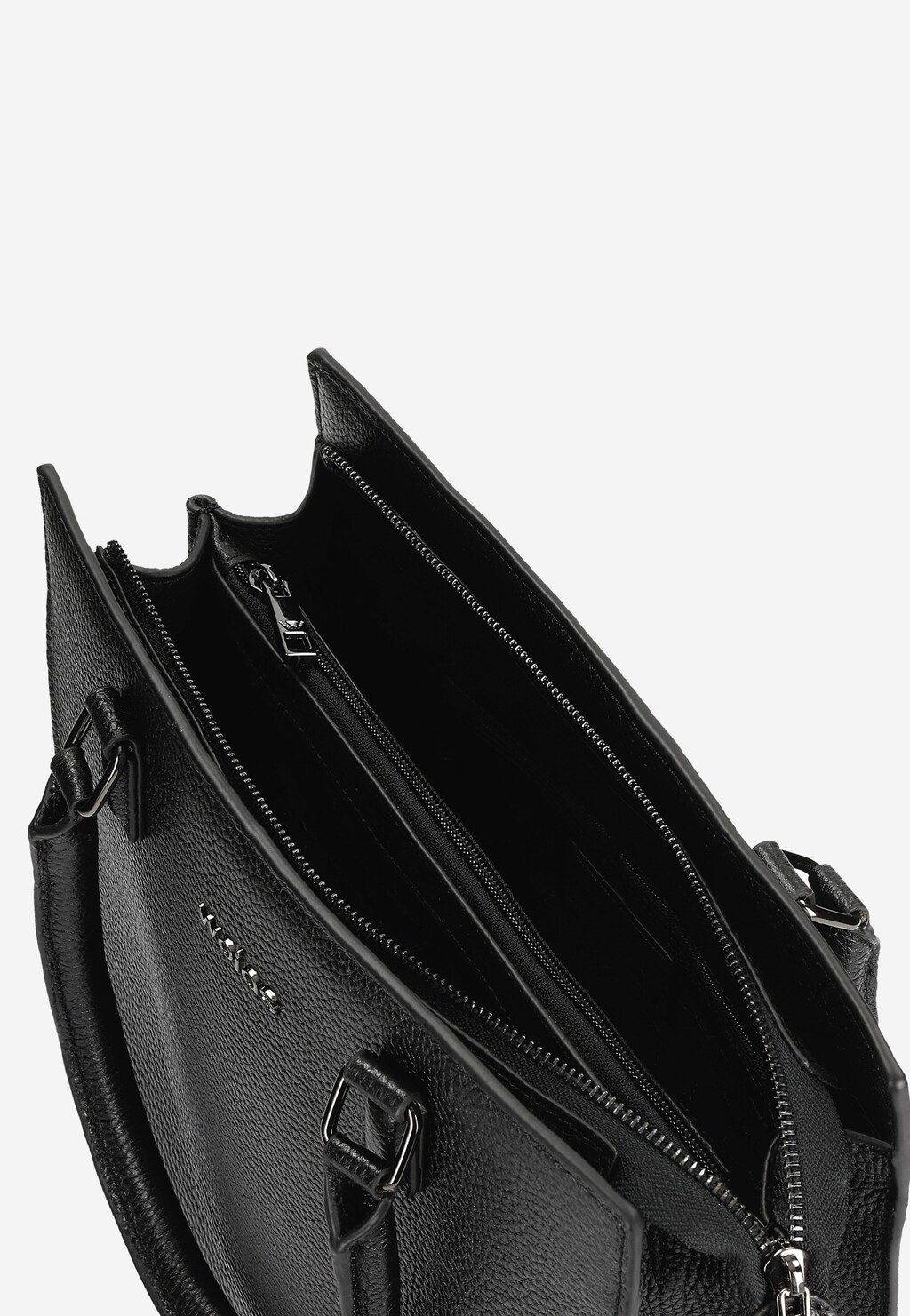 Duża czarna torebka damska ze skóry licowej 80370-51 Widok 5