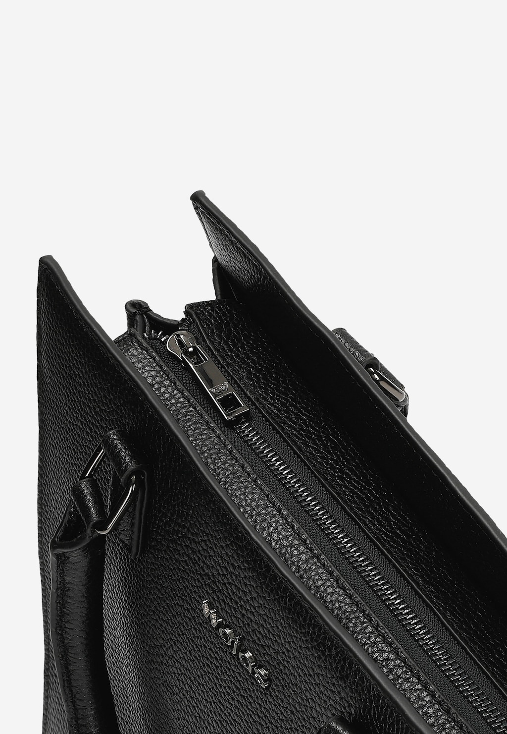 Duża czarna torebka damska ze skóry licowej 80370-51 Widok 6