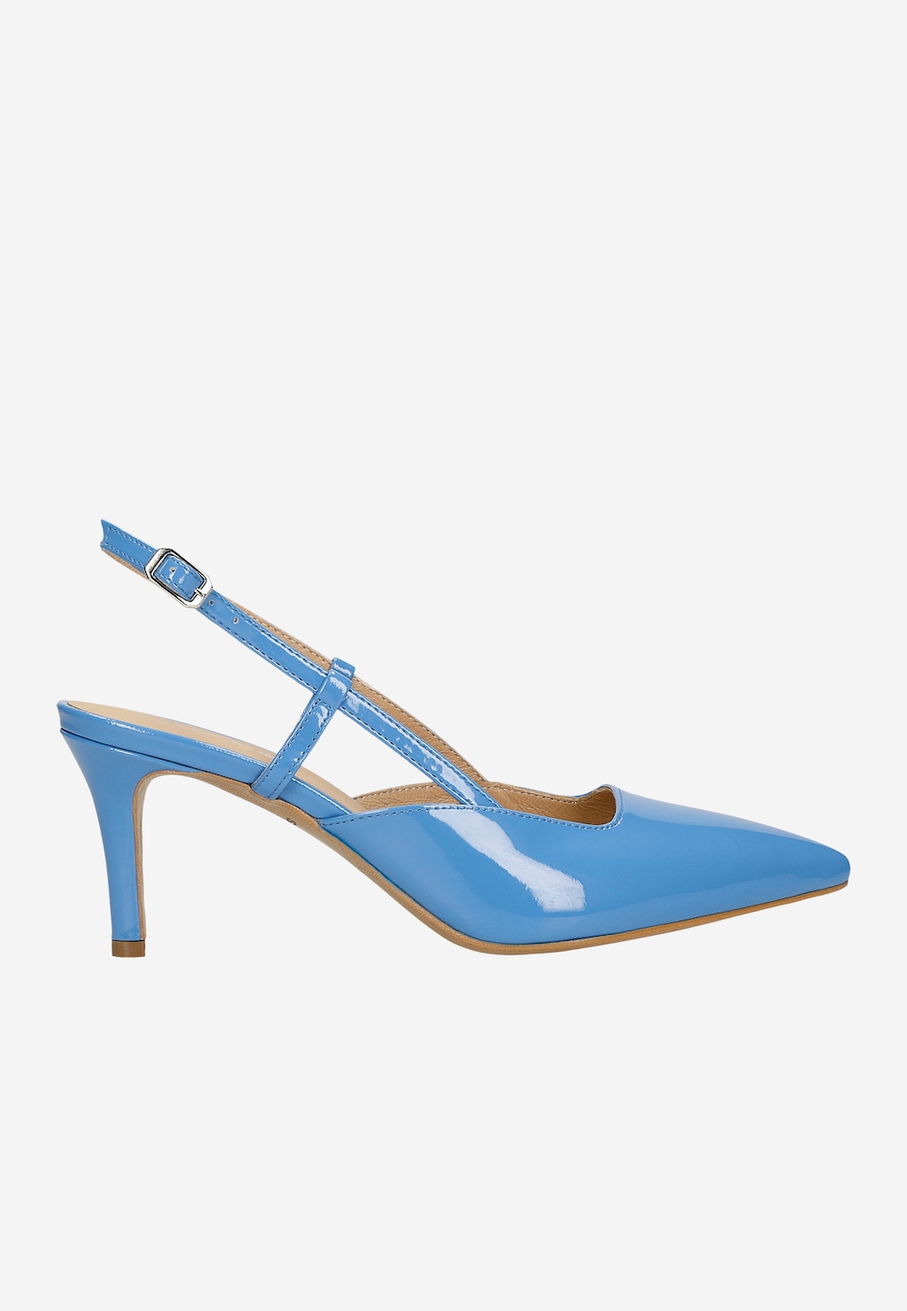 Modré lakované dámske lodičky s remienkom 35127-36 Widok 2
