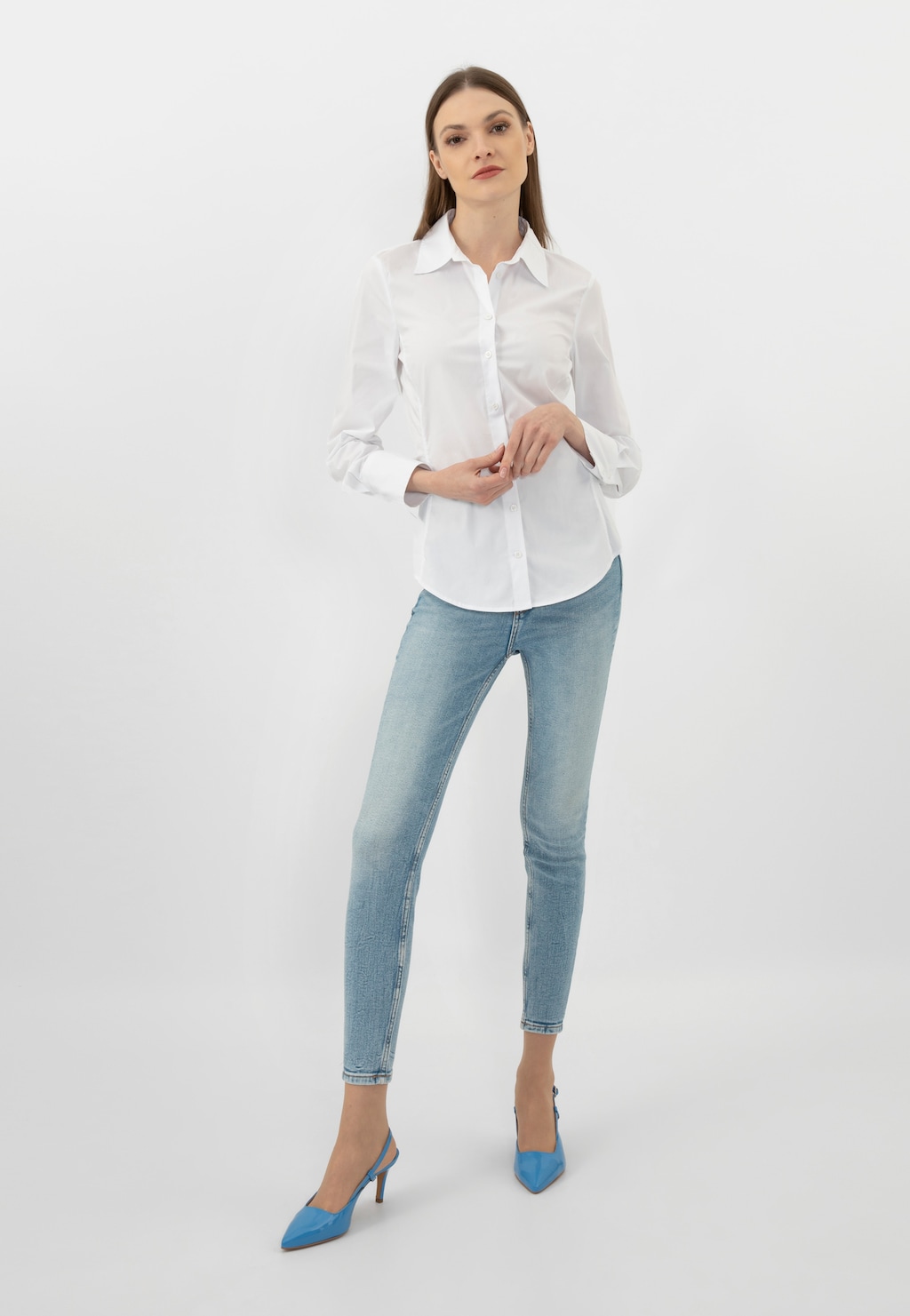 Modré lakované dámske lodičky s remienkom 35127-36 Widok 1