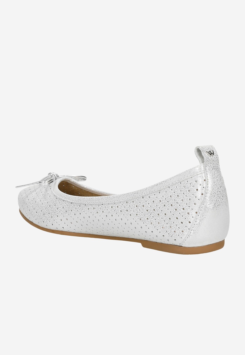 Srebrne baleriny damskie ażurowane 44028-59 Widok 4
