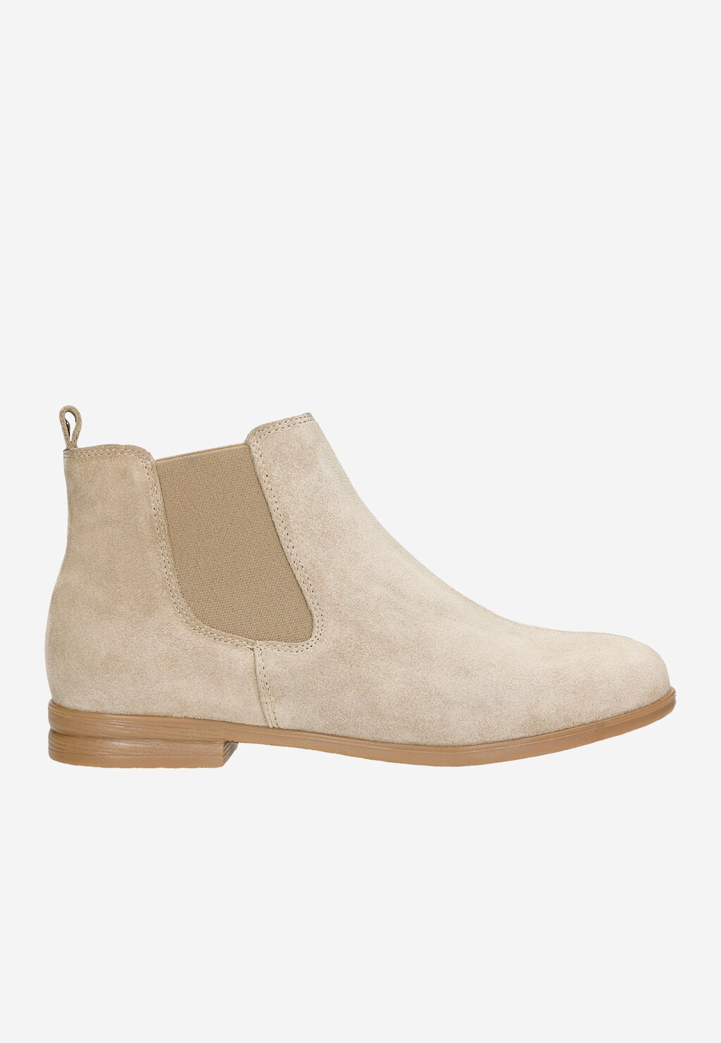 Béžové členkové čižmy z prírodnej velúrovej kože 9503-64 Widok 2