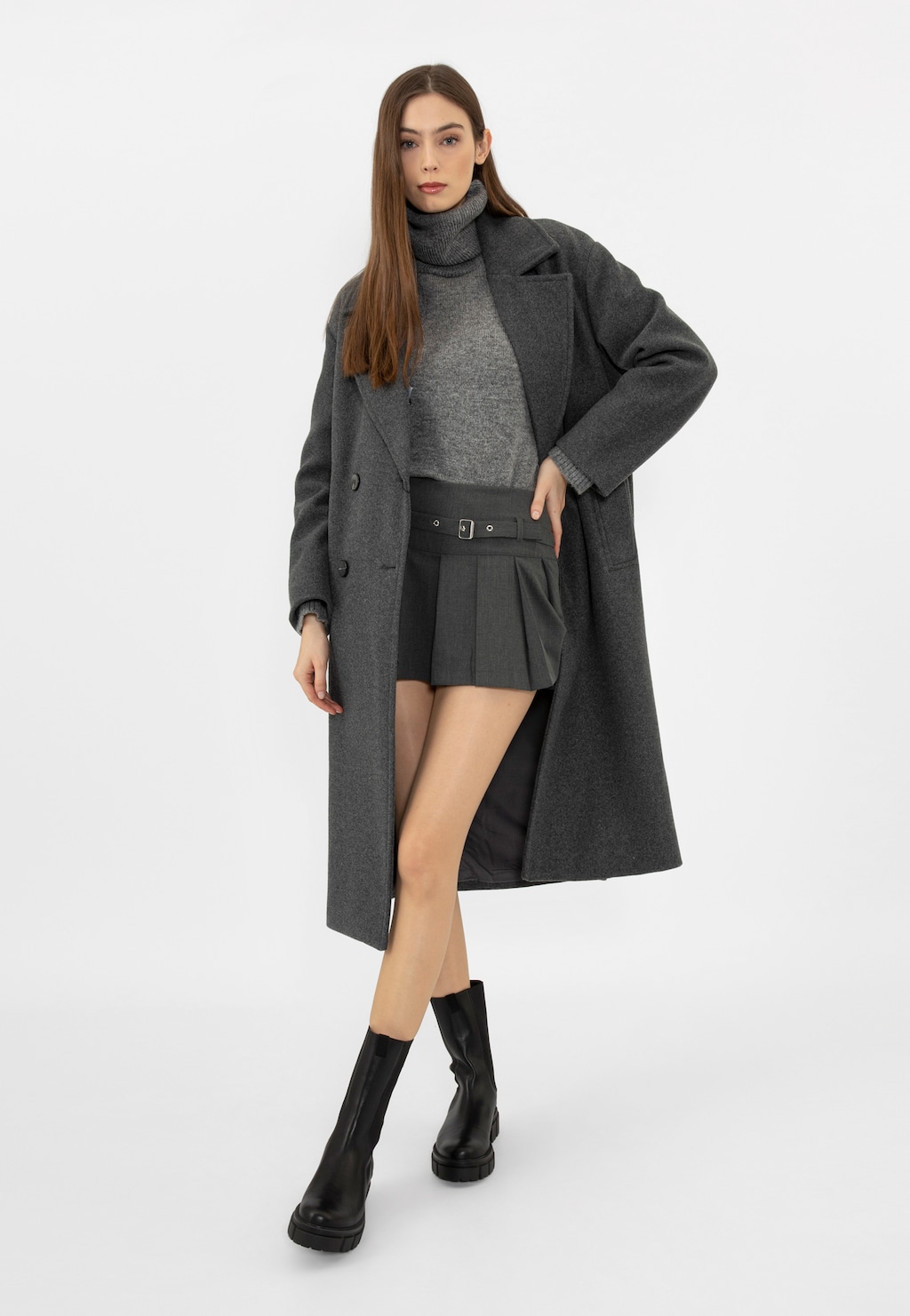 Čierne kožené dámske štyblety 55117-51 Widok 7