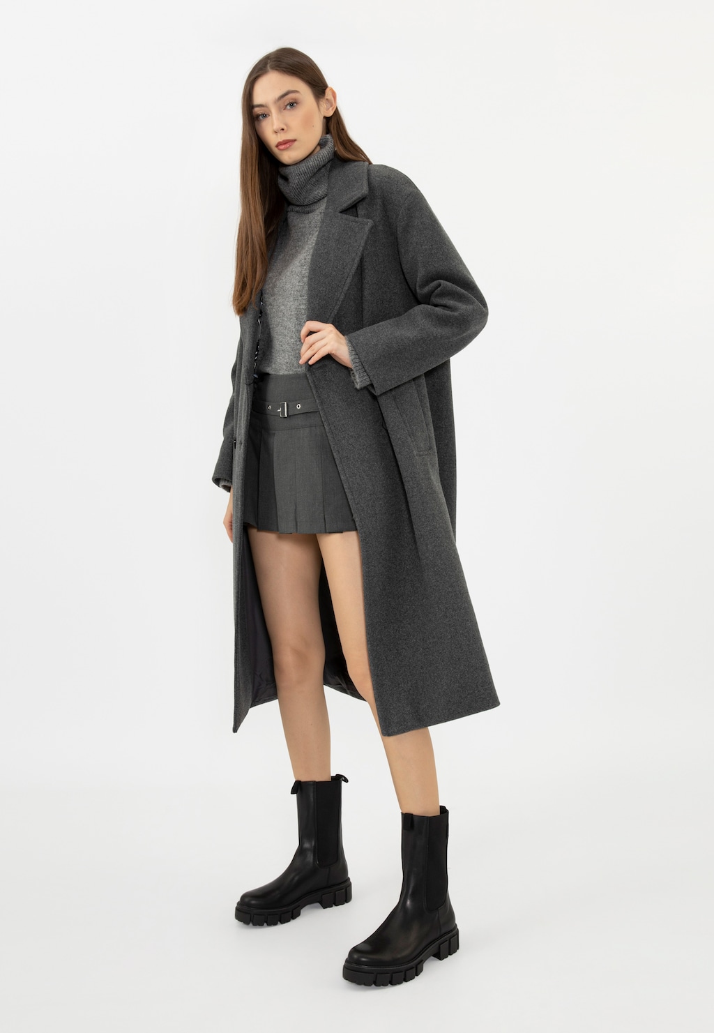 Čierne kožené dámske štyblety 55117-51 Widok 1