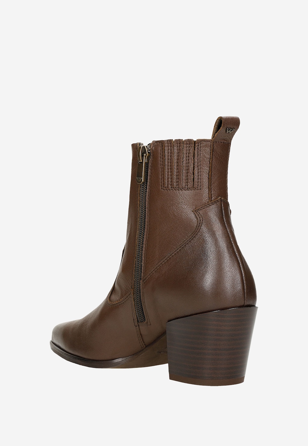 Dámské kotníkové boty na podpatku z hnědé hladké kůže 55148-52 Widok 4