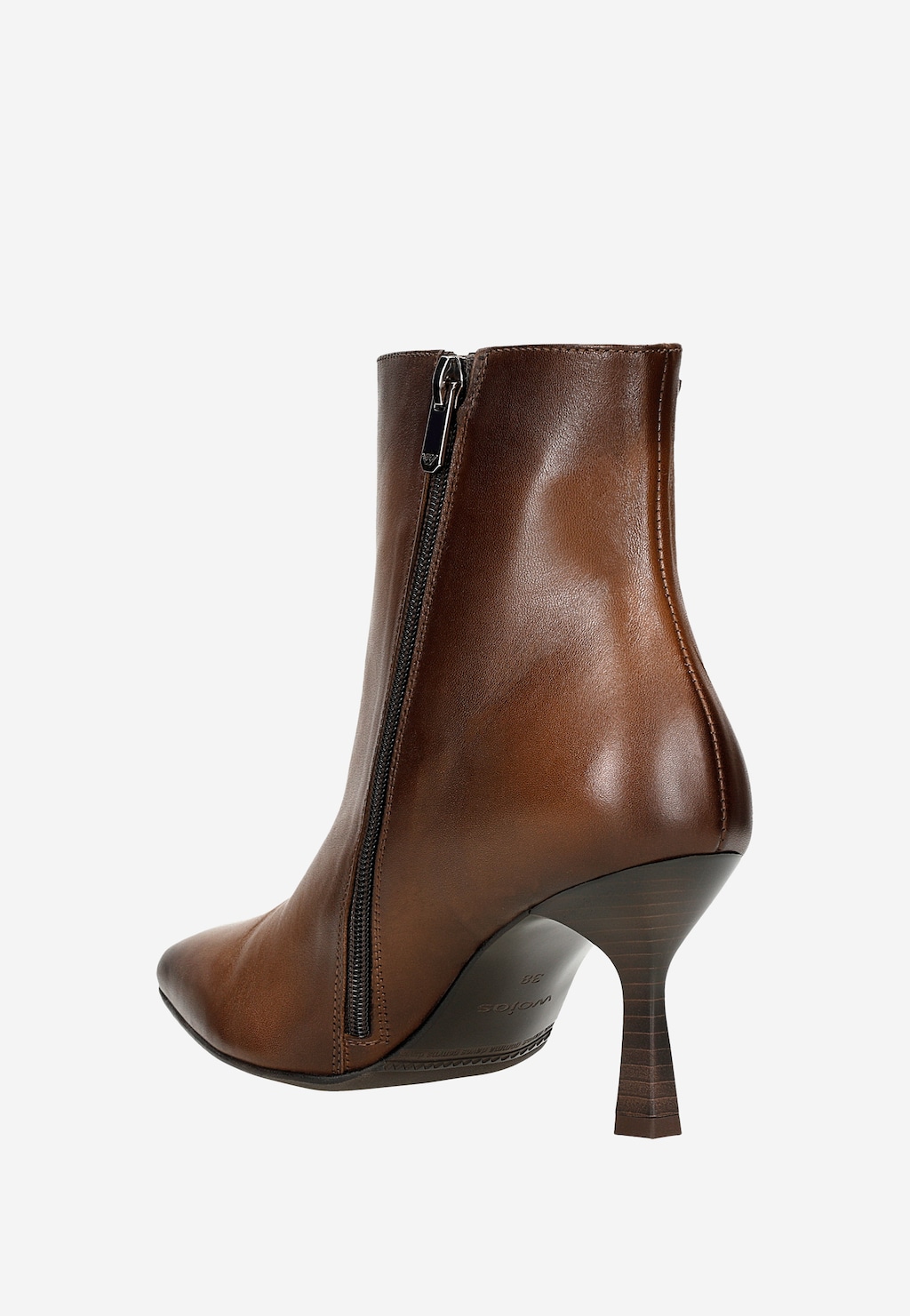 Hnedé dámske kotníčkové čižmy na originálnom opätku 55207-52 Widok 4