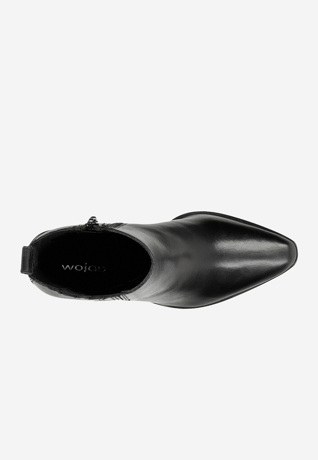 Čierne dámske členkové topánky na podpätku so zdobením na sáre 55235-51 Widok 5