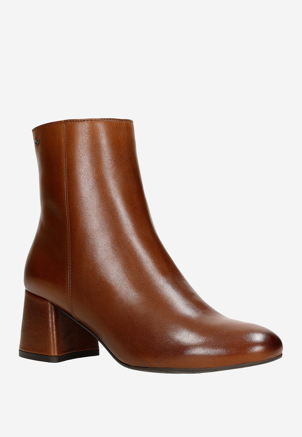 Dámské kotníkové boty na podpatku v hnědé barvě 55243-52 Widok 3