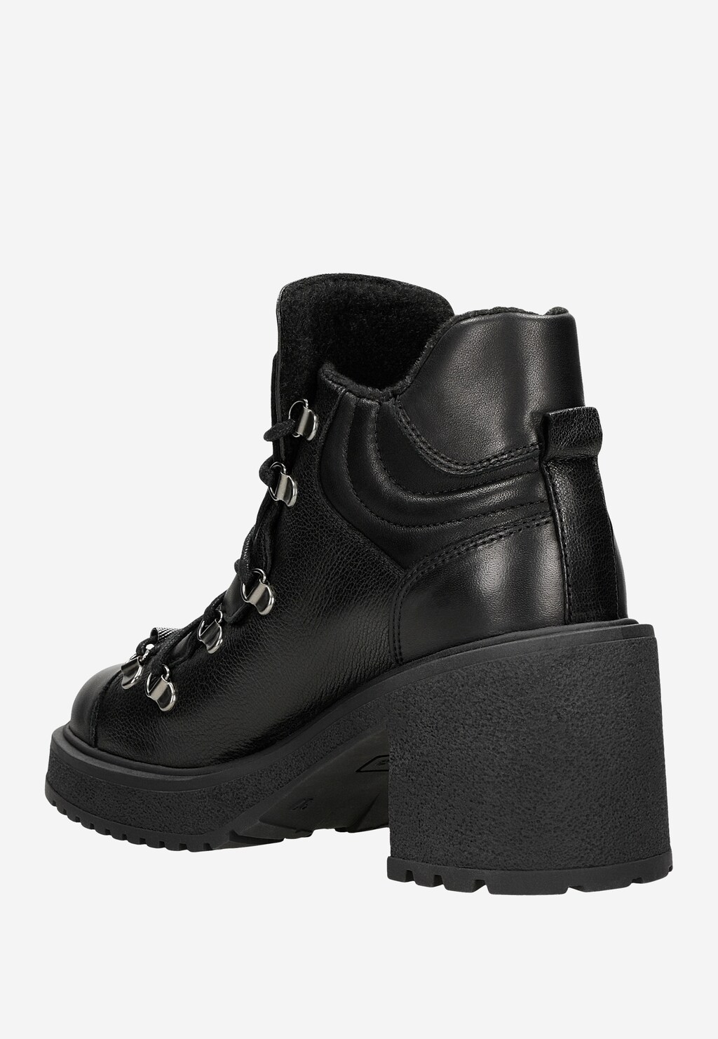 Čierne zateplené bikery dámske na širokom podpätku 64107-51 Widok 4