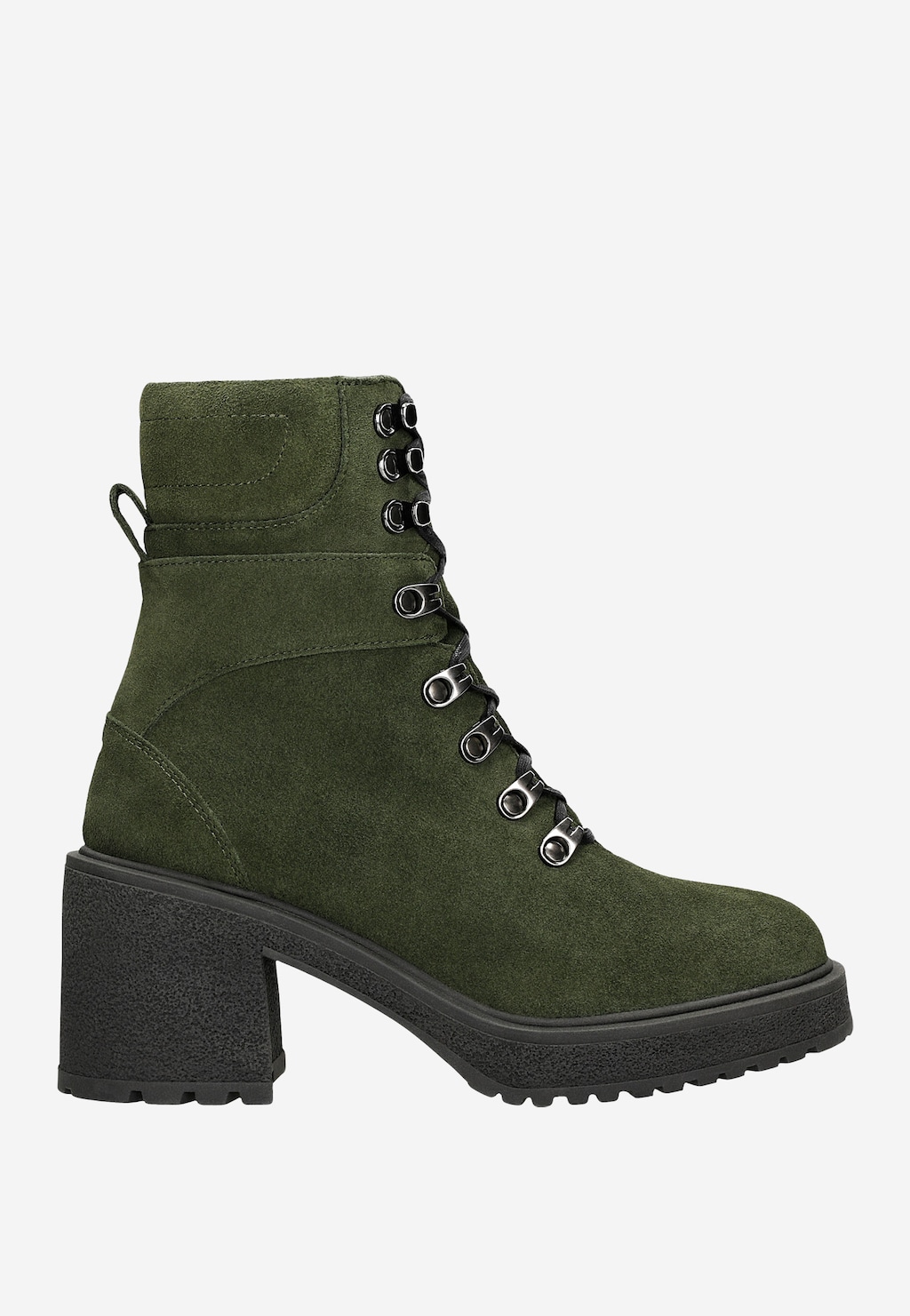 Zelené dámske bikery na stabilnom podpätku 64109-67 Widok 2