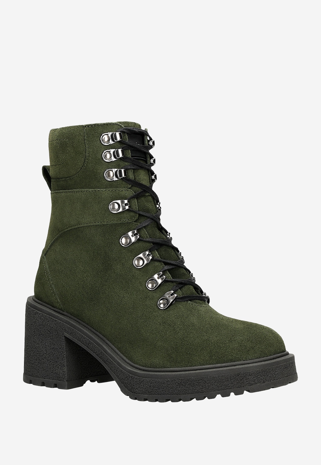 Zelené dámske bikery na stabilnom podpätku 64109-67 Widok 3