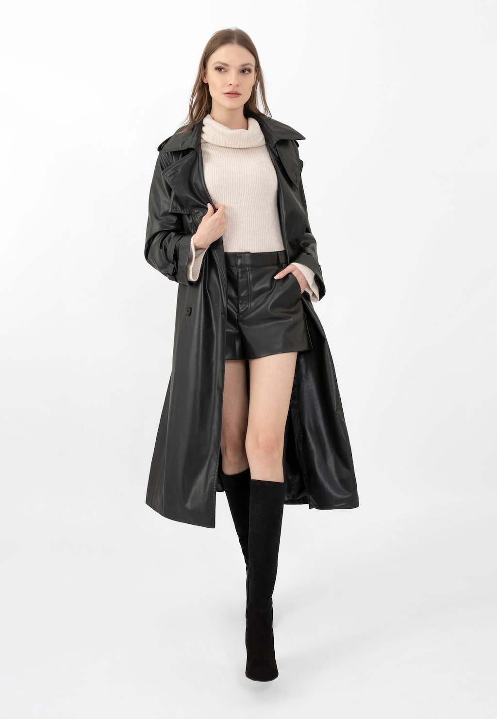 Elegantné čierne dámske čižmy na podpätku 71041-81 Widok 9