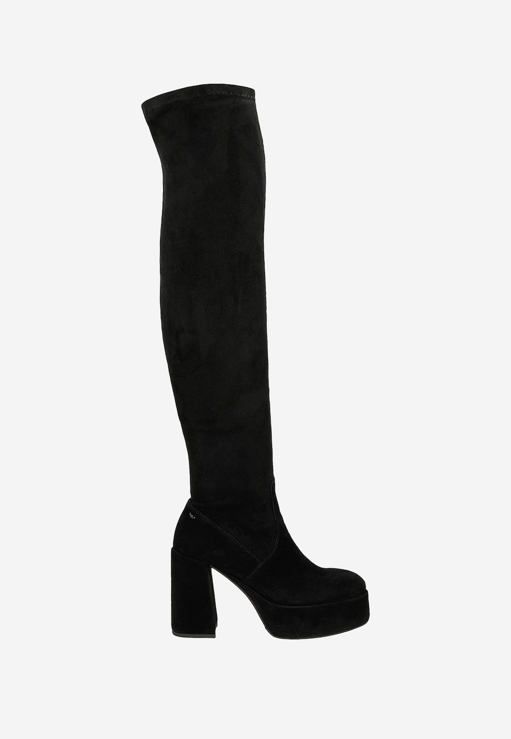 Čierne semišové čižmy nad koleno 71047-61 Widok 2