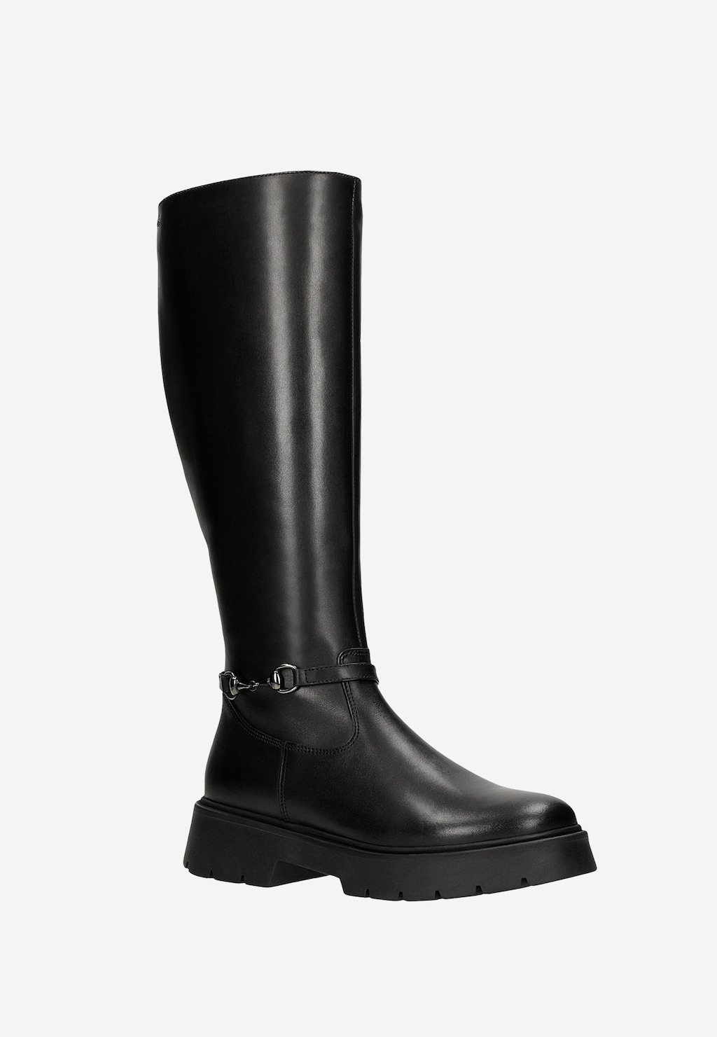 Černé dámské kozačky z hladké kůže s kovovou ozdobou 71051-51 Widok 3