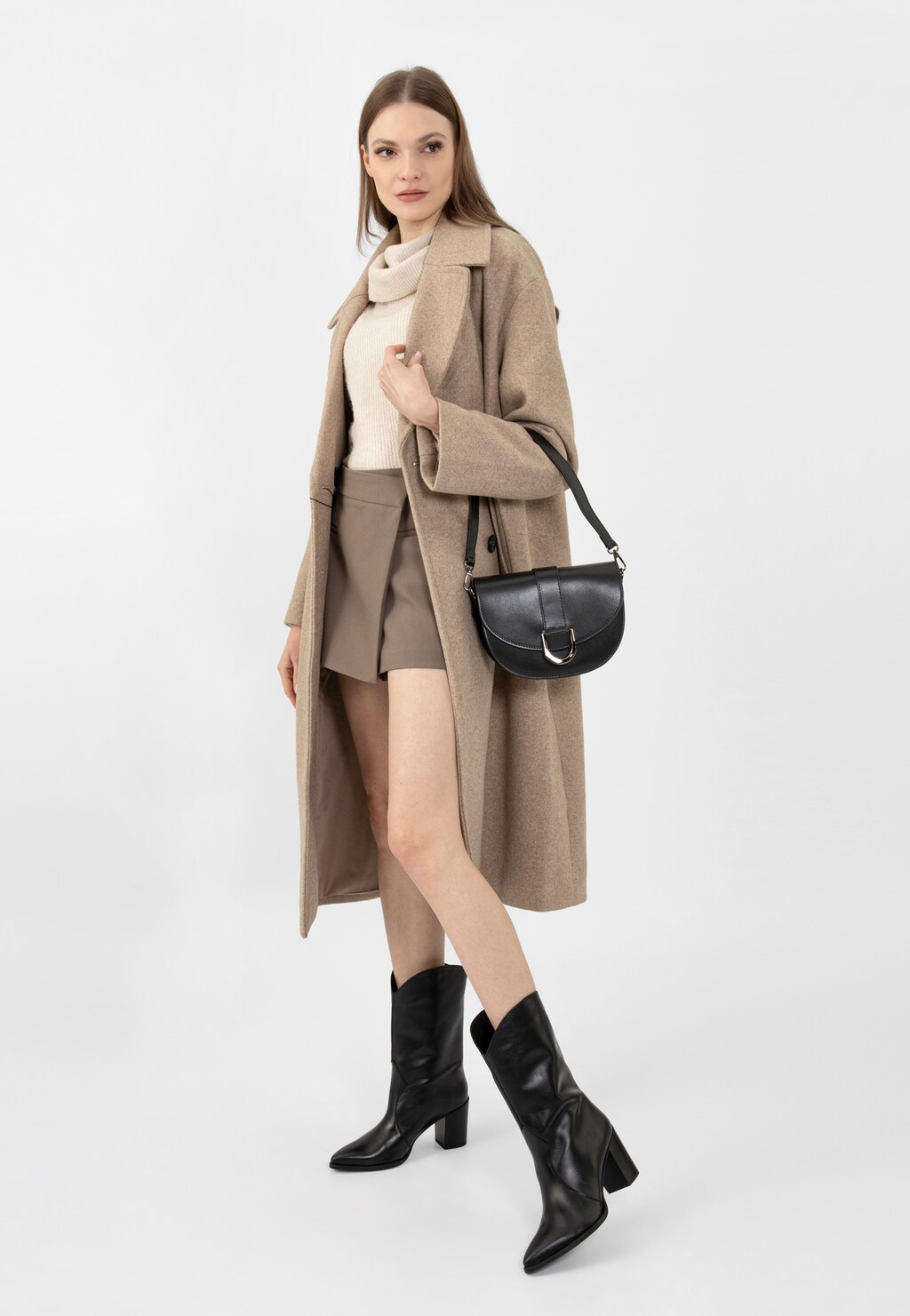 Malá čierna kožená dámska kabelka 80351-51 Widok 10