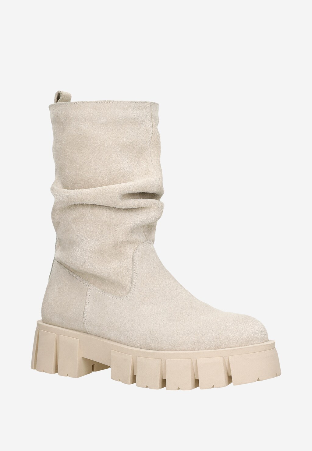 Ocieplane botki damskie w kolorze beżowym 55135-64 Widok 3