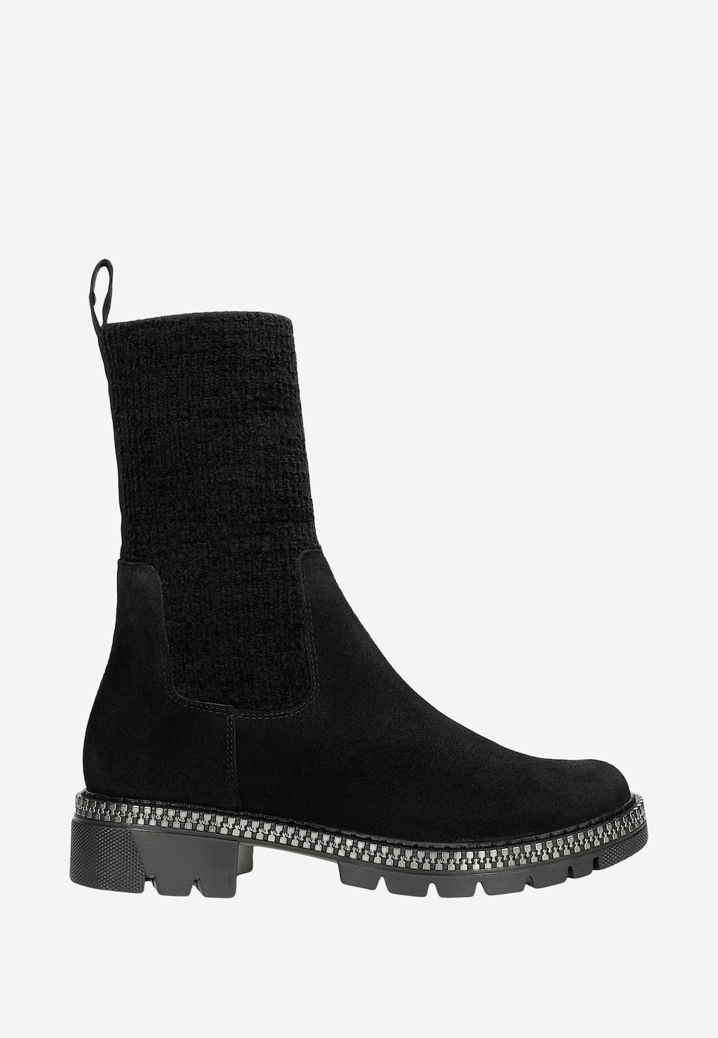 Čierne kožené botky so zateplenou ponožkou 55230-81 Widok 2